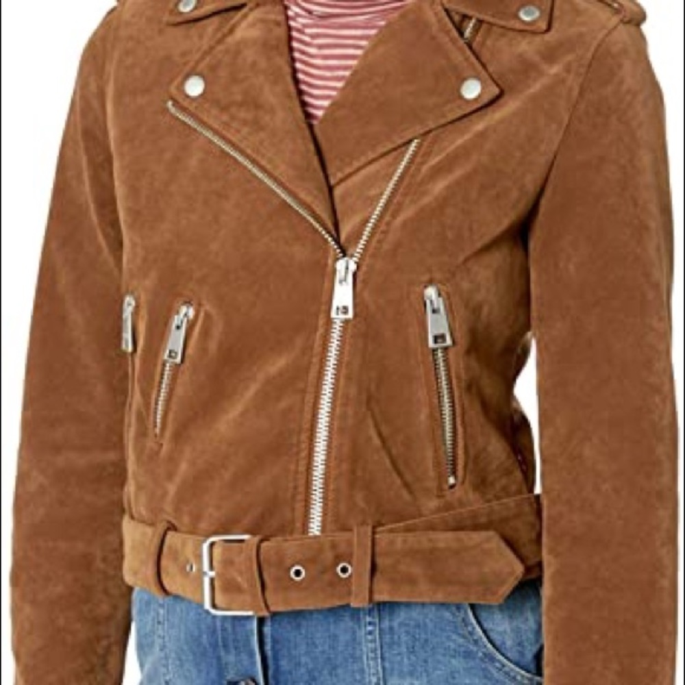 Levi’s tan suede moto jacket - Picture 2 of 6